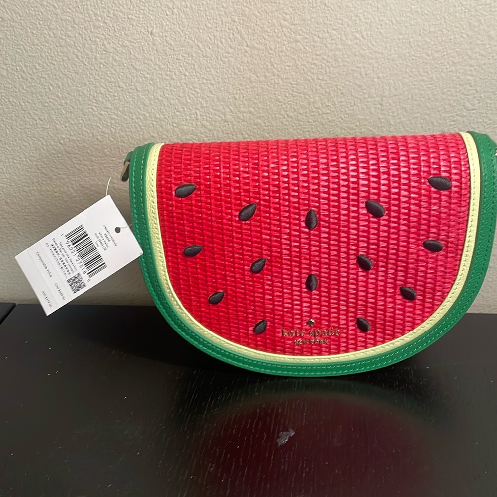 Kate Spade What a Melon Watermelon Luna Crescent Crossbody Bag NWT